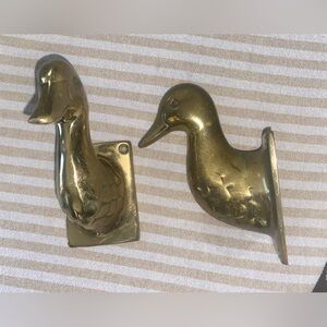 Large Brass Vintage Duck Heads